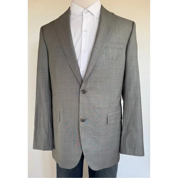 Jack Victor Mens Blazer Sport Coat Two Button Casual Jacket 44L Wool Suits